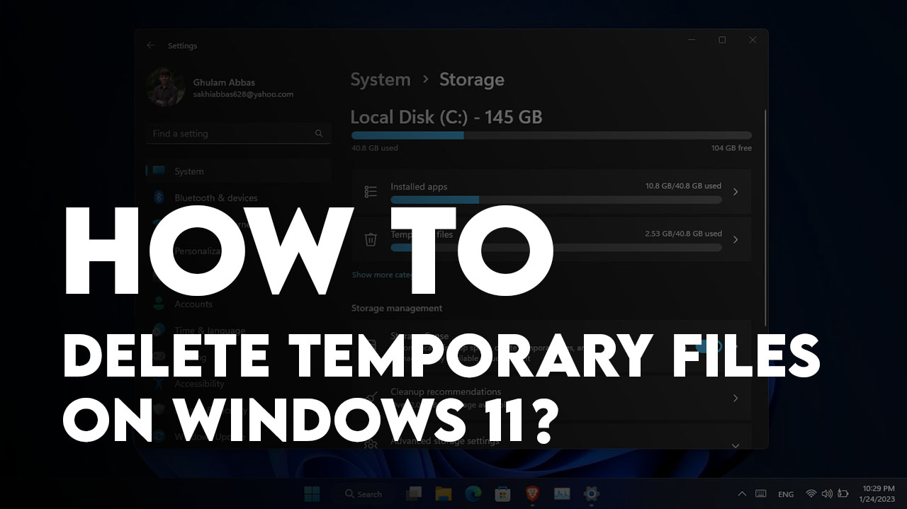 Delete Temporary Files on Windows 11